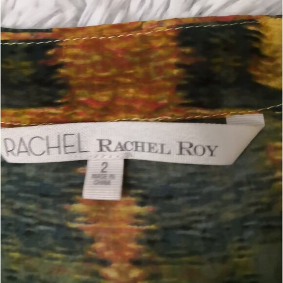 RACHEL Rachel Roy Multicolor NeckTie Blouse 2 Corporate Siren Dopamine Festival - Picture 10 of 11